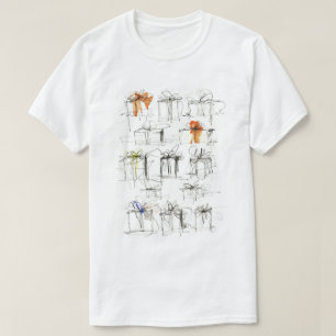 T-shirt Motif de boîtes-cadeaux Abstraites
