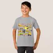 T-shirt Motif de camions de construction (Devant entier)