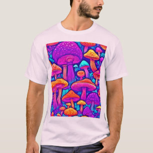 T-shirt Motif de champignons colorés