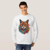 T-shirt motif de chat coloré (Devant entier)