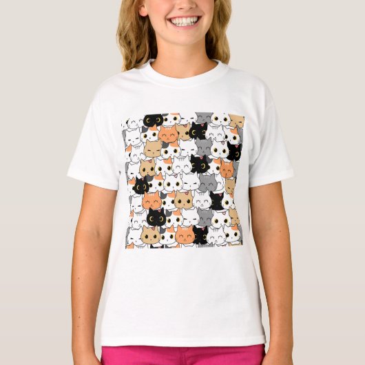 T-shirt Motif de chat mignon (Devant)