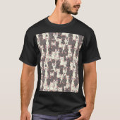 T-shirt Motif de chats blancs et gris (Devant)