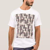 T-shirt Motif de chats blancs et gris (Devant)