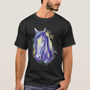 T-shirt Motif de cheval de femme coloré à cheval