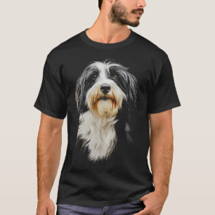 T-shirt Motif de chien colley barbu animal de compagnie co