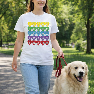 T-shirt Motif de coeurs colorés de l'Idaho