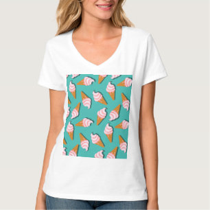 T-shirt Motif de cônes de glace et de yaourt glacé en gauf
