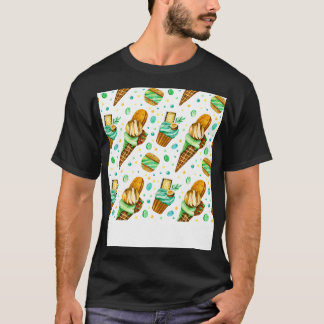 T-shirt Motif De Crème De Glace Avec Crème De Glace À La M
