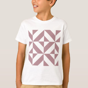 T-shirt Motif de cube géométrique Mauve foncé