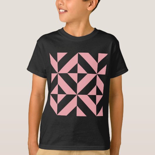 T-shirt Motif de cube géométrique Melon rose (Devant)