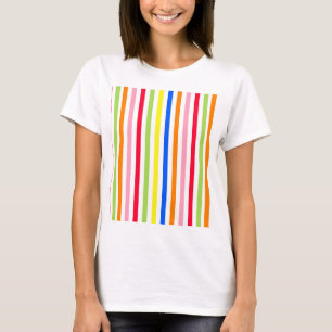 T-shirt Motif de design de rayures vibrantes et colorées 