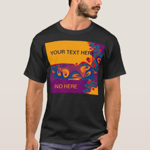 T-shirt Motif de design graphique - orange violet + votre