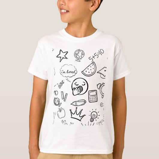 T-shirt Motif de doodle à main ironique (Devant)