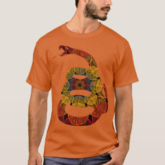 T-shirt Motif de fleur mexicaine circulaire de serpent de 