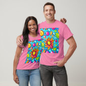 T-shirt Motif de fleurs abstrait coloré (Unisexe)