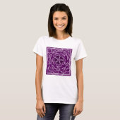 T-shirt Motif de fleurs abstraites violet foncé (Devant entier)