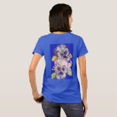 T-shirt Motif de fleurs d'aquarelle fleurie violet Pansy (Dos entier)