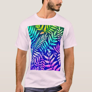 T-shirt Motif de fougères colorées