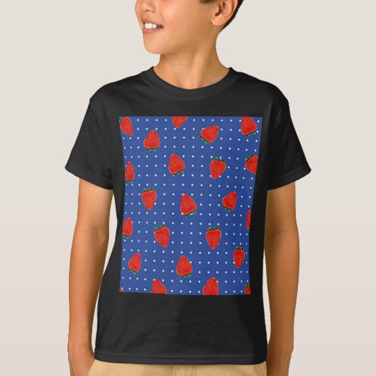T-shirt motif de fraise avec points (Devant)