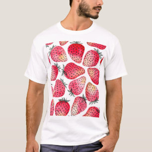 T-shirt Motif de fraises d'aquarelle.