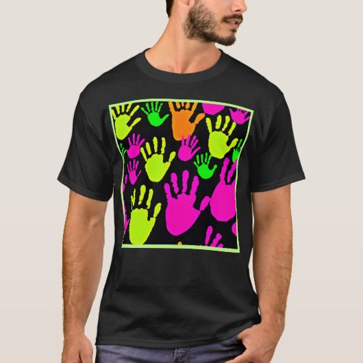 T-shirt Motif de graffiti néon (Devant)