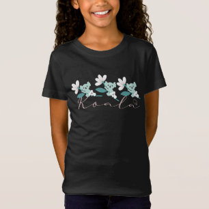 T-Shirt Motif de koala coloré, animal mignon et floral