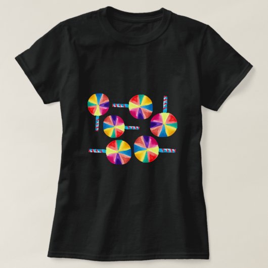 T-shirt Motif de lollipops colorés (Design devant)