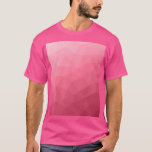 T-shirt motif de maillage géométrique de dégradé rose rose<br><div class="desc">Elégant t-shirt géométrique moderne pour n'importe qui. Rose rose magenta dégradé maille géométrique motif brillant triangles ombre. Maille géométrique triangulaire avec dégradé foncé.</div>