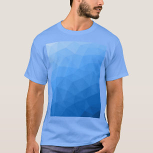 T-shirt Motif de maillage géométrique dégradé bleu clair