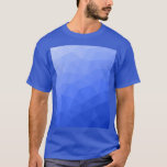 T-shirt Motif de maillage géométrique dégradé bleu foncé<br><div class="desc">Elégant t-shirt géométrique moderne pour n'importe qui. Maille géométrique dégradé bleu foncé motif triangles lumineux ombre. Maille géométrique triangulaire avec dégradé foncé.</div>