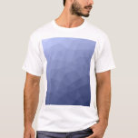 T-shirt Motif de maillage géométrique dégradé bleu gris<br><div class="desc">Elégant t-shirt géométrique moderne pour n'importe qui. Gris bleu dégradé maille géométrique motif brillant triangles ombre. Maille géométrique triangulaire avec dégradé foncé.</div>