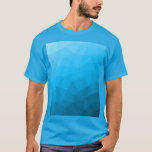 T-shirt Motif de maillage géométrique dégradé cyan bleu<br><div class="desc">Elégant t-shirt géométrique moderne pour n'importe qui. Maille géométrique dégradé bleu clair motif triangles lumineux ombre. Maille géométrique triangulaire avec dégradé foncé.</div>