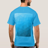 T-shirt Motif de maillage géométrique dégradé cyan bleu (Dos)