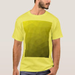 T-shirt Motif de maillage géométrique dégradé jaune<br><div class="desc">Elégant t-shirt géométrique moderne pour n'importe qui. Maille géométrique dégradé jaune motif triangles lumineux ombre. Maille géométrique triangulaire avec dégradé foncé.</div>