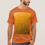 T-shirt Motif de maillage géométrique dégradé orange<br><div class="desc">Elégant t-shirt géométrique moderne pour n'importe qui. Maille géométrique de dégradé orange motif triangles lumineux ombre. Maille géométrique triangulaire avec dégradé foncé.</div>