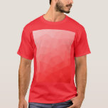 T-shirt Motif de maillage géométrique dégradé rouge<br><div class="desc">Elégant t-shirt géométrique moderne pour n'importe qui. Maille géométrique dégradé rouge motif triangles lumineux ombre. Maille géométrique triangulaire avec dégradé foncé.</div>