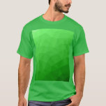 T-shirt Motif de maillage géométrique dégradé vert clair<br><div class="desc">Elégant t-shirt géométrique moderne pour n'importe qui. Maille géométrique dégradé clair motif triangles lumineux ombre. Maille géométrique triangulaire avec dégradé vert foncé clair.</div>