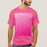 T-shirt Motif de maillage géométrique en dégradé rose chau<br><div class="desc">Elégant t-shirt géométrique moderne pour n'importe qui. Grillage géométrique à gradient rose chaud motif triangles lumineux ombre. Maille géométrique triangulaire avec dégradé foncé.</div>