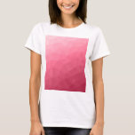 T-shirt Motif de maillage géométrique rose rose clair<br><div class="desc">Couleur de l'année. Motif en maille géométrique dégradé rose magenta. Maille géométrique triangulaire avec dégradé vert foncé clair.</div>