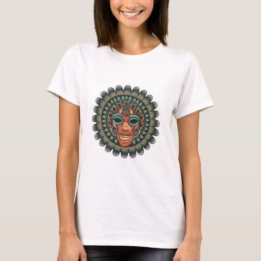 T-shirt Motif de masque Aztec (Devant)