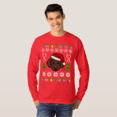 T-shirt Motif de Noël de chiot de Labrador de chocolat (Devant entier)