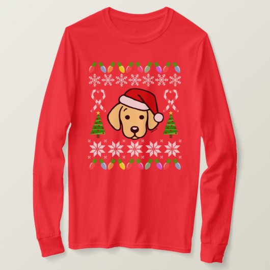 T-shirt Motif de Noël des chiots du Labrador jaune (Design devant)