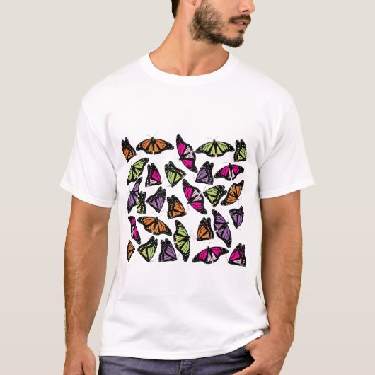 T-shirt Motif de papillons colorés (Devant)