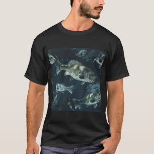 T-shirt Motif de pêche au bar