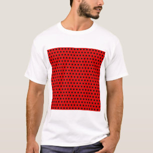 T-shirt Motif de point rouge et noir de polka. Tacheté