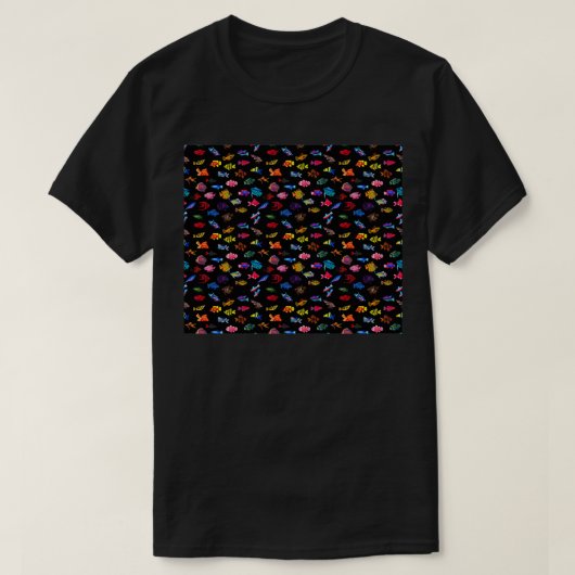 T-shirt Motif de poissons tropicaux plus petit (Design devant)