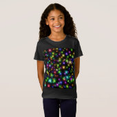 T-Shirt Motif de rayons d'étoile de Noël multicolore (Devant entier)