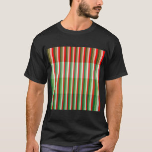 T-shirt Motif de superposition de rayures vertes, blanches