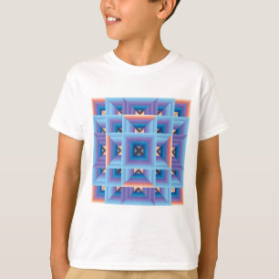 T-shirt Motif de surface composée 3 en bleu et violet
