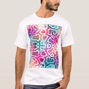 T-shirt Motif de texture colorée de la peau de serpent.